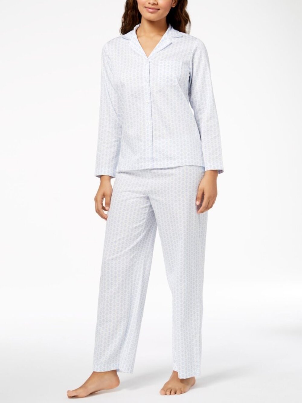 Charter Club Womens Sleepwear Woven Cotton Pajama Set